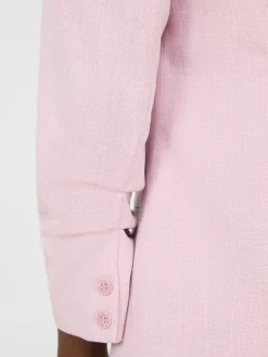 One-Button Ruched 3/4 Sleeve Blazer