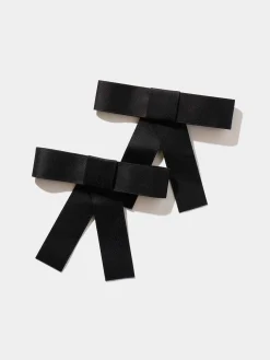2-Pack Black Bow Hair Clips