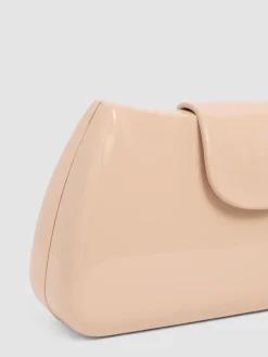 Patent Leather Bag With Flapover Closure