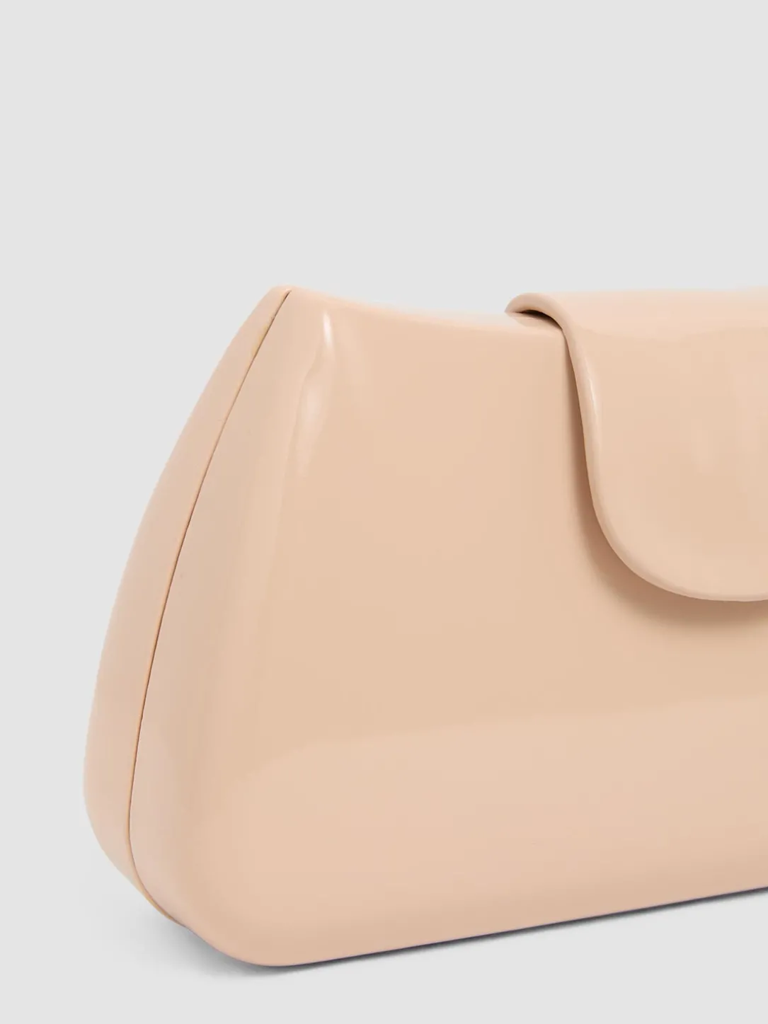 Patent Leather Bag With Flapover Closure