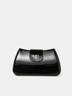 Patent Leather Bag With Flapover Closure