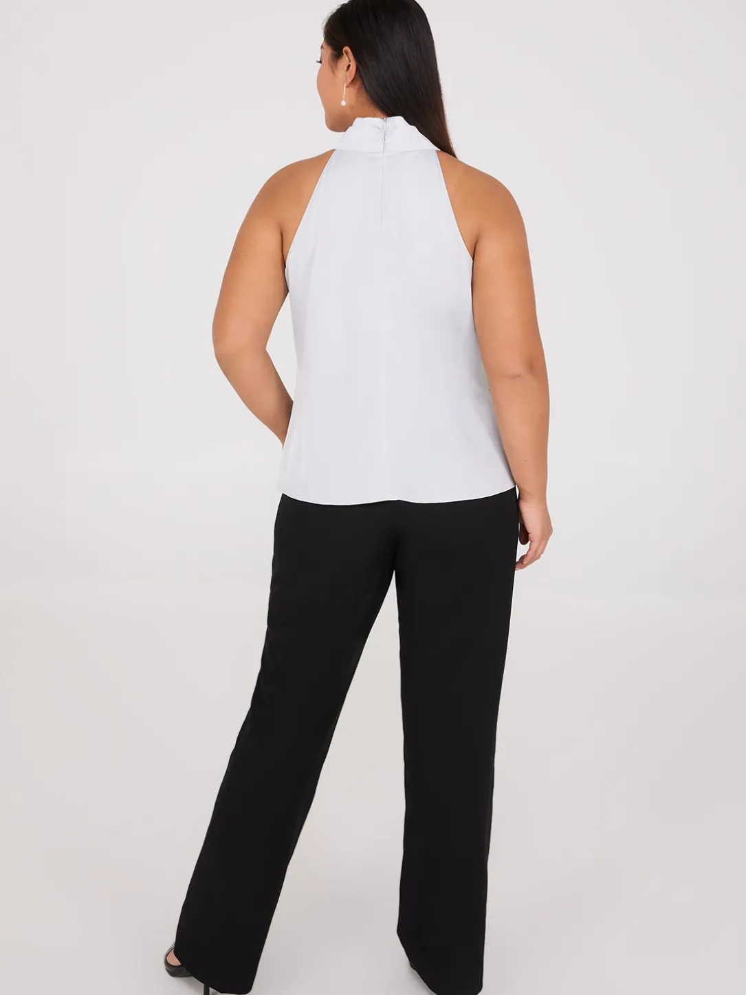 Pearl Halter Mock Neck Top