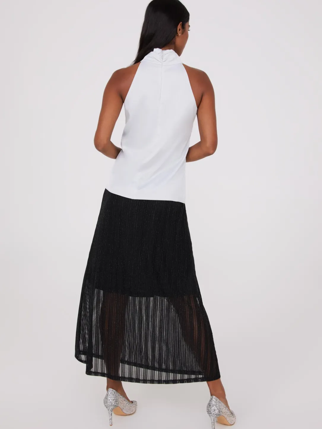 Pearl Halter Mock Neck Top