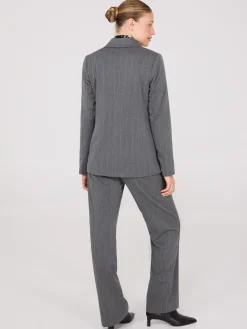 Pinstripe 1-Button Blazer