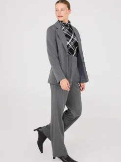 Pinstripe Wide-Leg Pants
