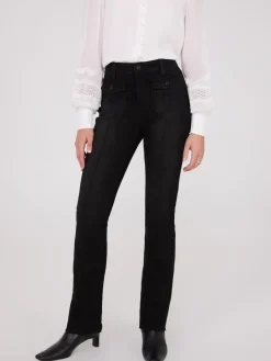 Pintuck Front Bootcut Jeans