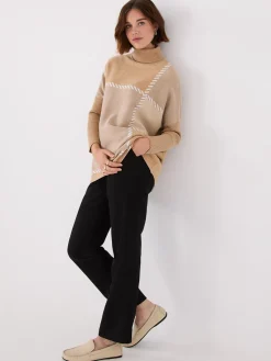 Plaid Turtleneck Poncho