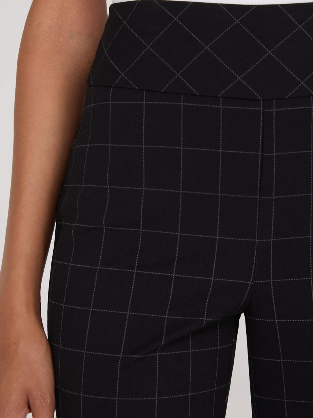 Plaid Wide Waistband Pants