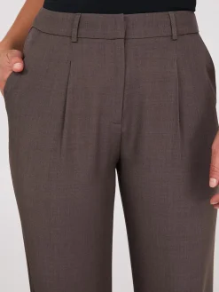 Pleated Wide-Leg Pants With Cuff