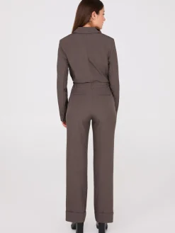 Pleated Wide-Leg Pants With Cuff