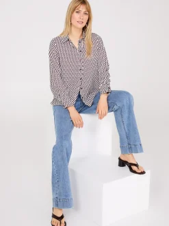 Printed Chiffon Button-Front Blouse