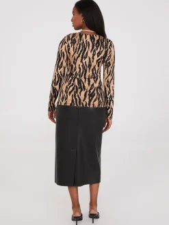 Printed Long Sleeve Jersey Top