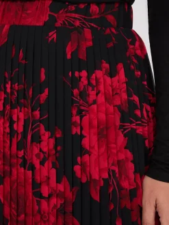 Printed Pleated Chiffon Midi Skirt