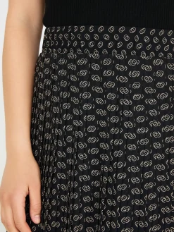 Printed Pleated Chiffon Skirt
