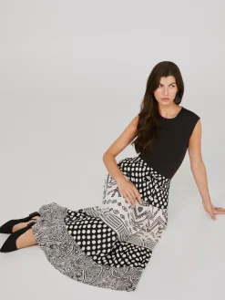 Printed Tiered Maxi Skirt
