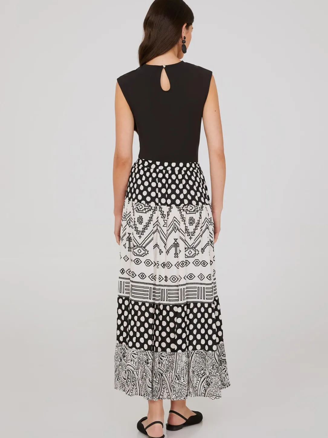 Printed Tiered Maxi Skirt