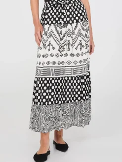 Printed Tiered Maxi Skirt