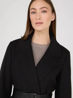 Removable Faux Fur Collar Wrap Coat