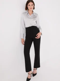 Rhinestone Embellished Button-Front Blouse