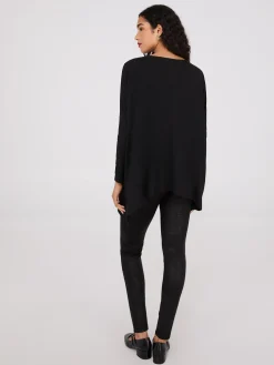 Rhinestone Handkerchief Hem Tunic Top