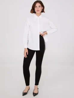 Rhinestone Side Trim Skinny Leg Pants