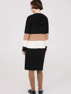 Ribbed Colour Block Open Duster