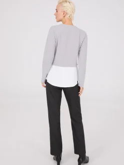 Ribbed Melange 2-Fer Top