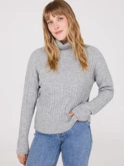 Ribbed Turtleneck Sweater