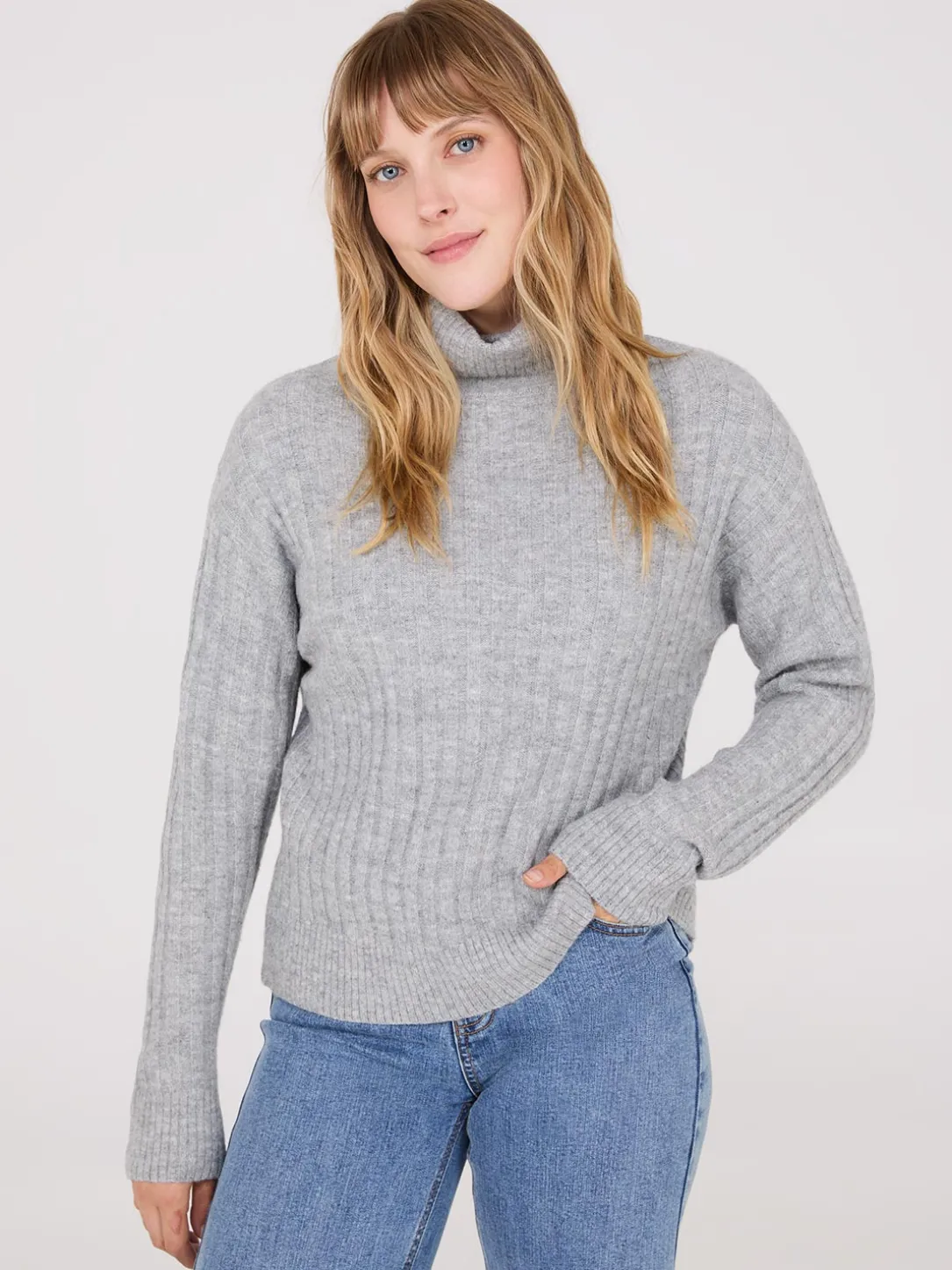 Ribbed Turtleneck Sweater