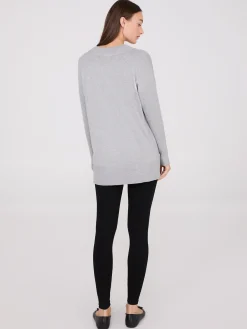 Ribbed V-Neck Tunic Top