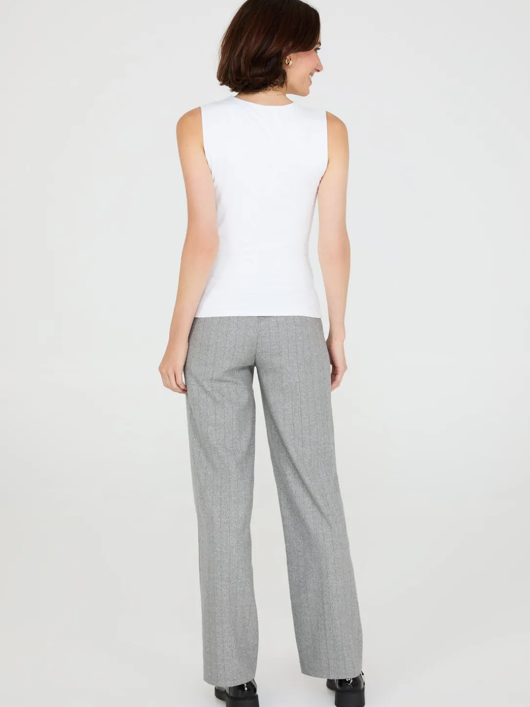 Rounded V-Neck Jersey Tank Top