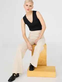Rounded V-Neck Jersey Tank Top