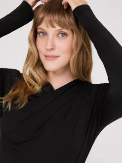 Ruched Drape Neck Top