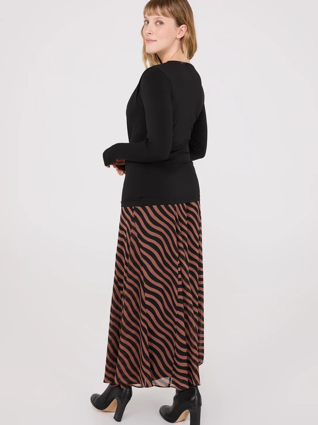 Ruched Drape Neck Top