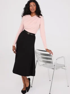 Ruched Drape Neck Top