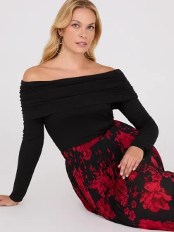 Ruched Off-The-Shoulder Top