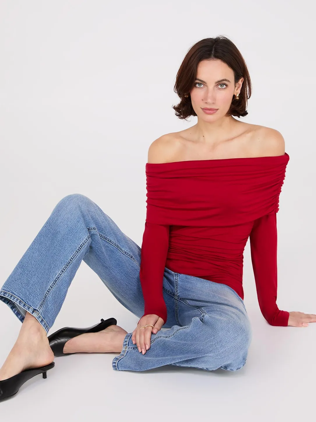 Ruched Off-The-Shoulder Top