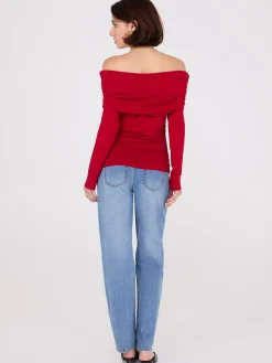 Ruched Off-The-Shoulder Top