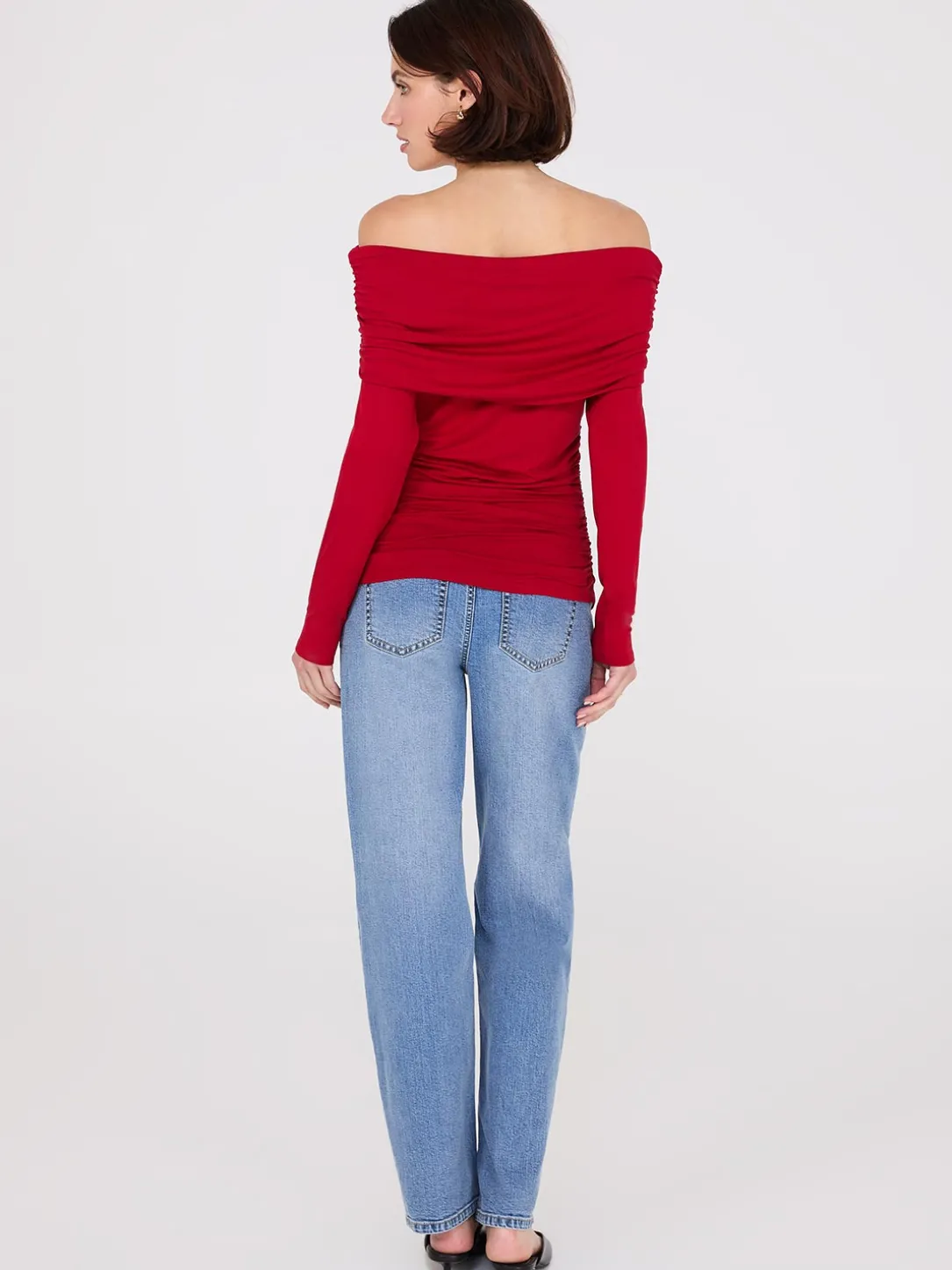 Ruched Off-The-Shoulder Top