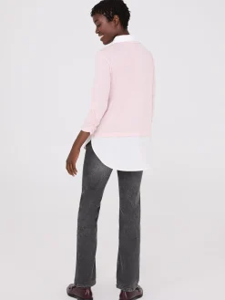 Ruched Sleeve 2-Fer Top