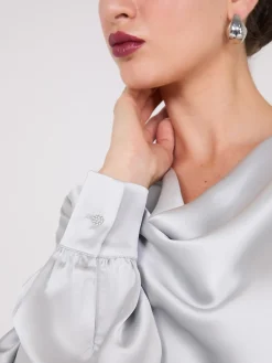 Satin Cowl Neck Blouse
