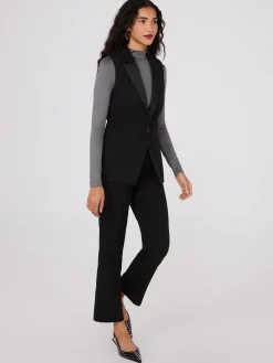 Satin Lapel Sleeveless Vest