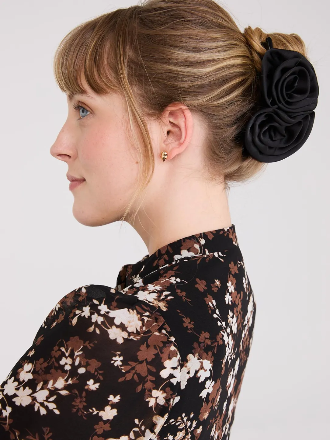 Satin Rose Hair Clip