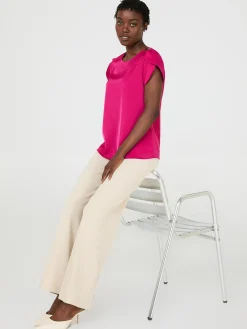 Satin Tulip Sleeve Blouse