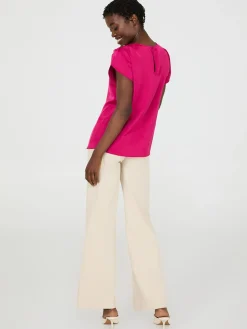 Satin Tulip Sleeve Blouse