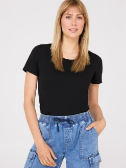 Scoop Neck Melange T-Shirt