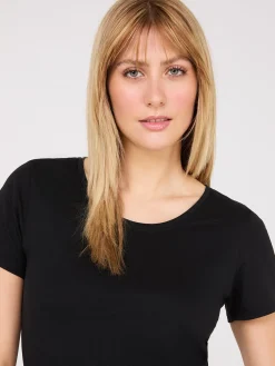Scoop Neck Melange T-Shirt