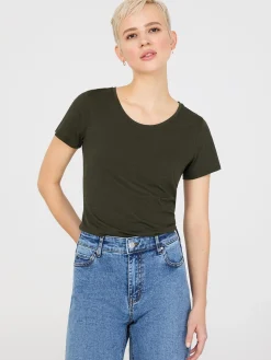 Scoop Neck Melange T-Shirt