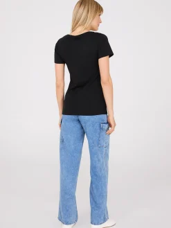 Scoop Neck Melange T-Shirt