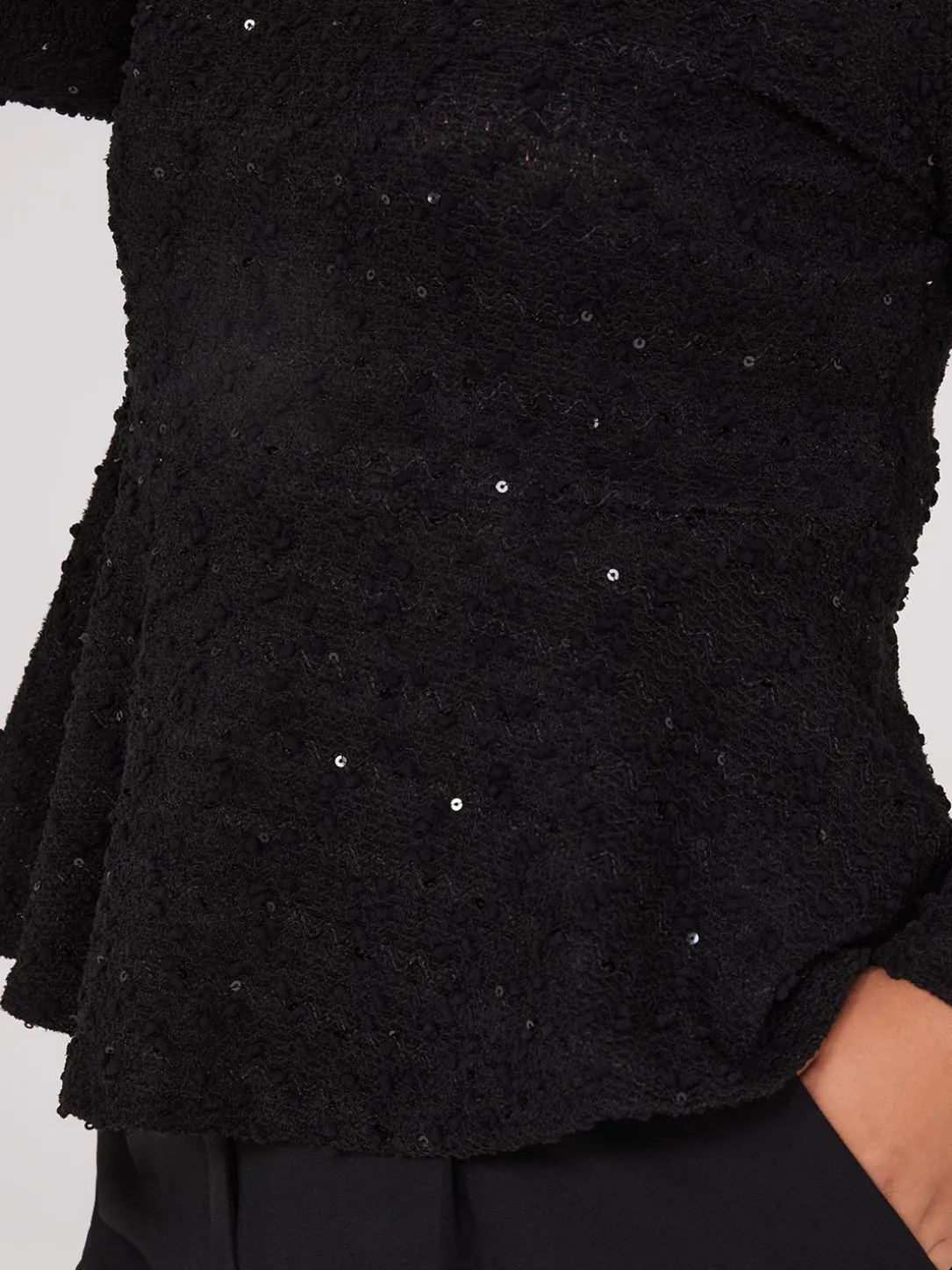 Sequin Boucle Peplum Top